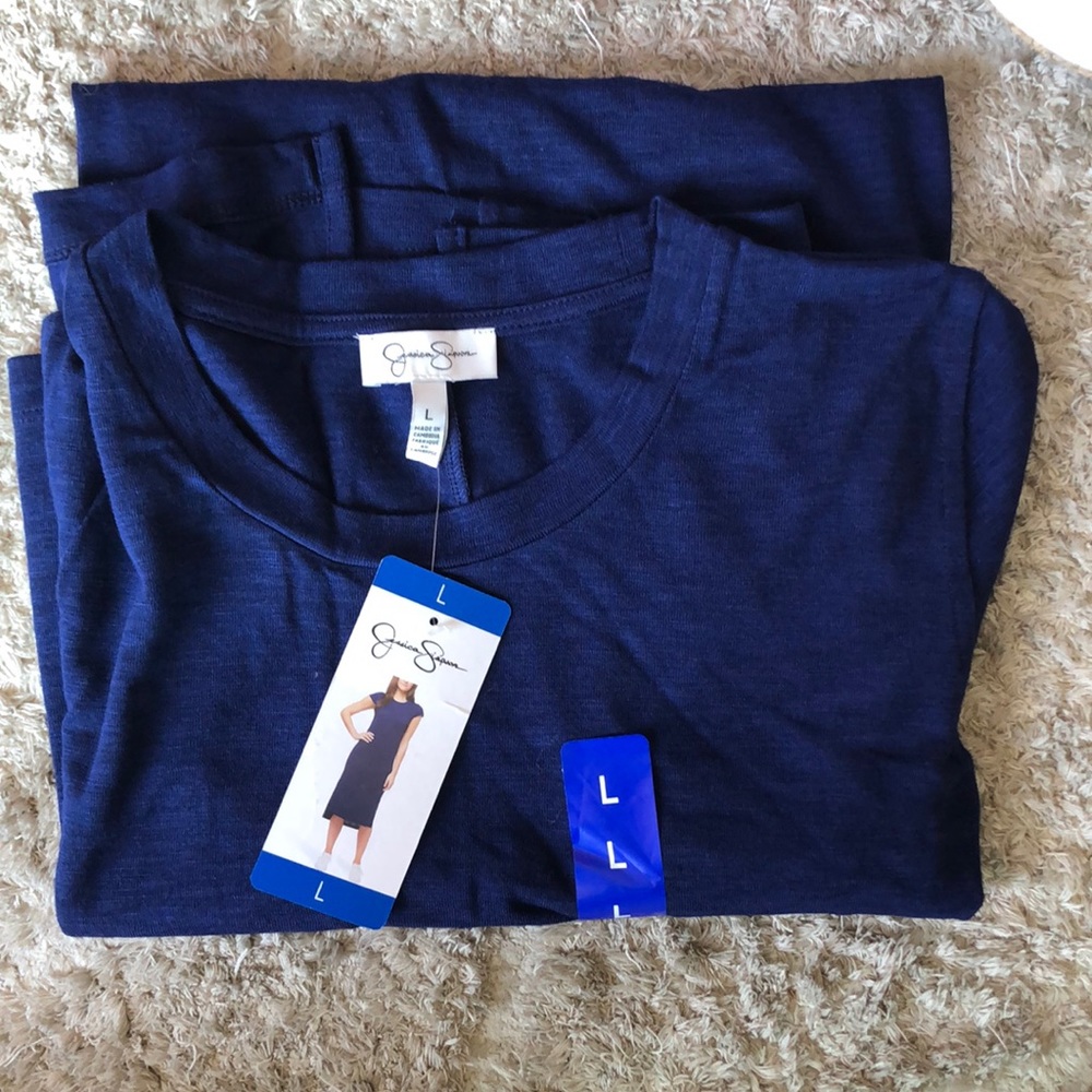 NWT Jessica Simpson blue midi/maxi dress. Size L.